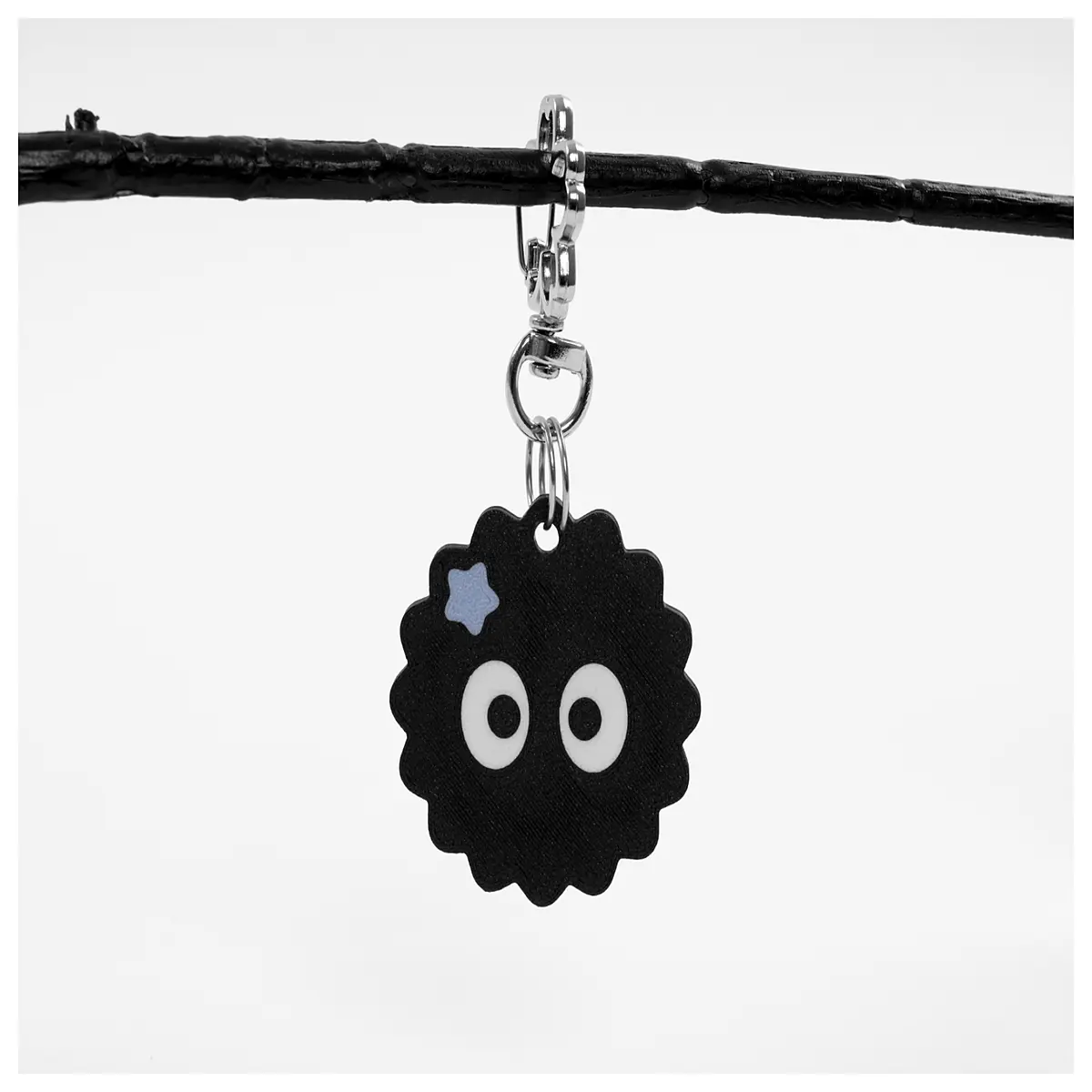 cute coal ball plush keychain bag charm for backpack purse accessories