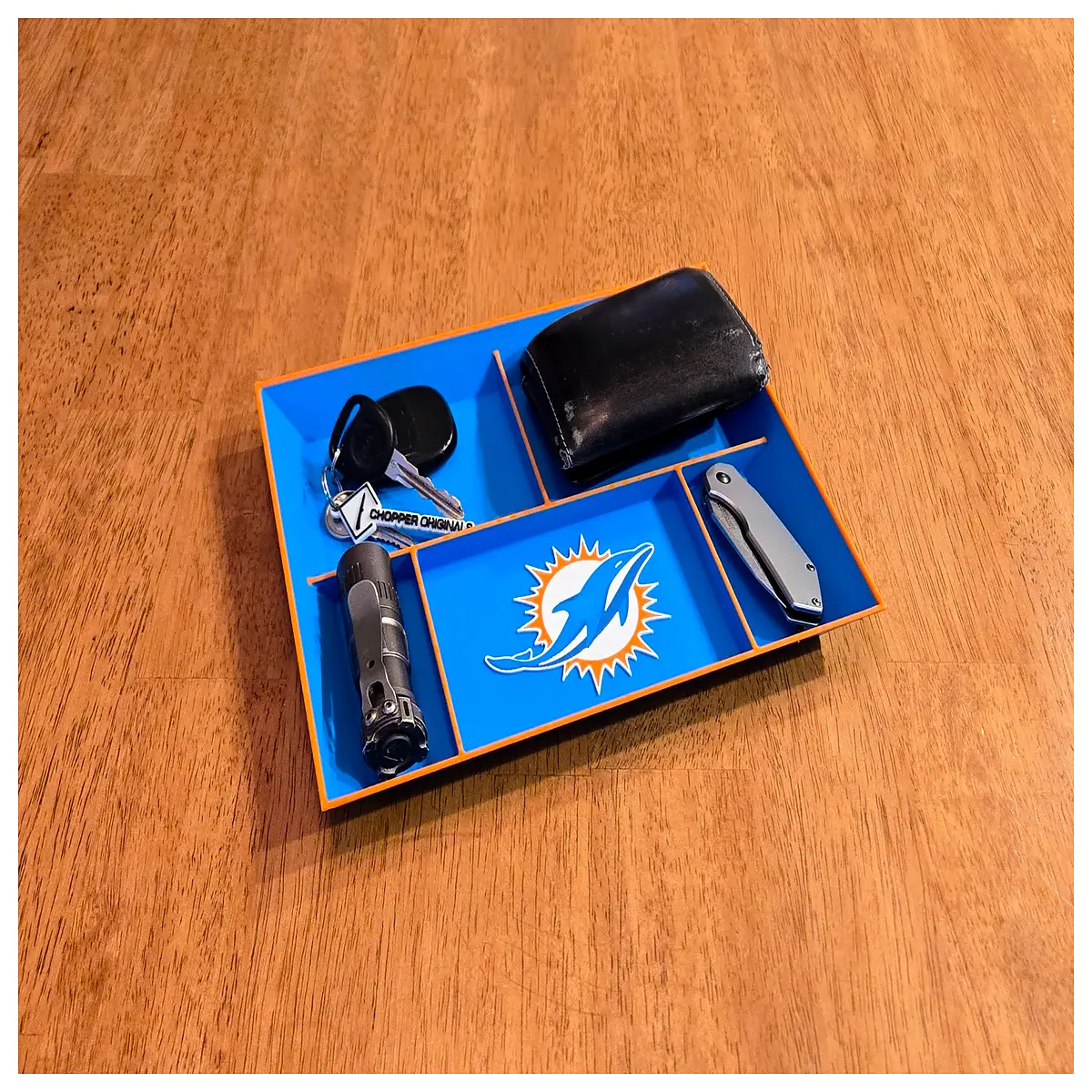 Miami Dolphins EDC Desktop Organizer Tray Storage Box Desk Accessories Multi Function Holder