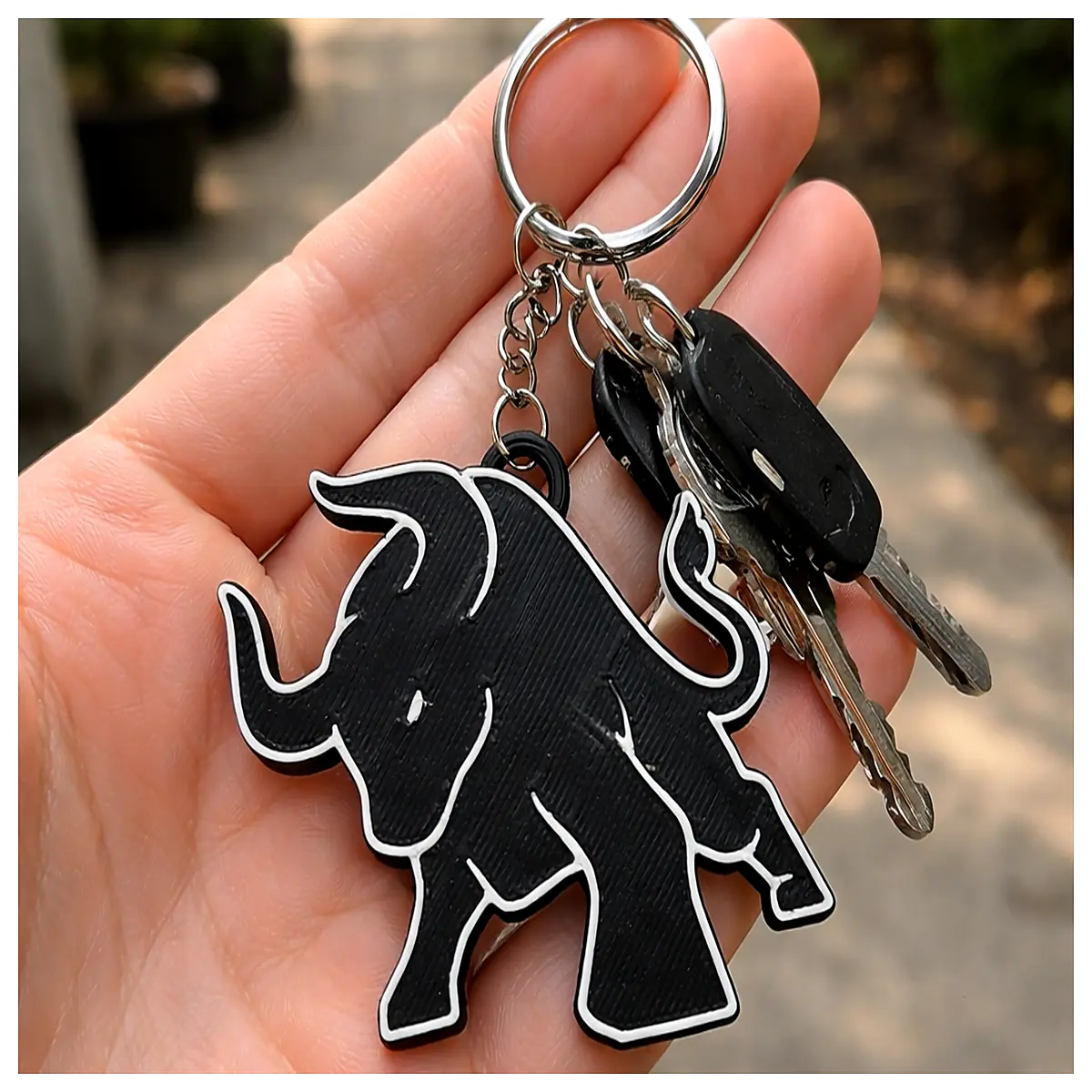 cow keychain leather bull charm key ring for men women bag pendant animal lover gift