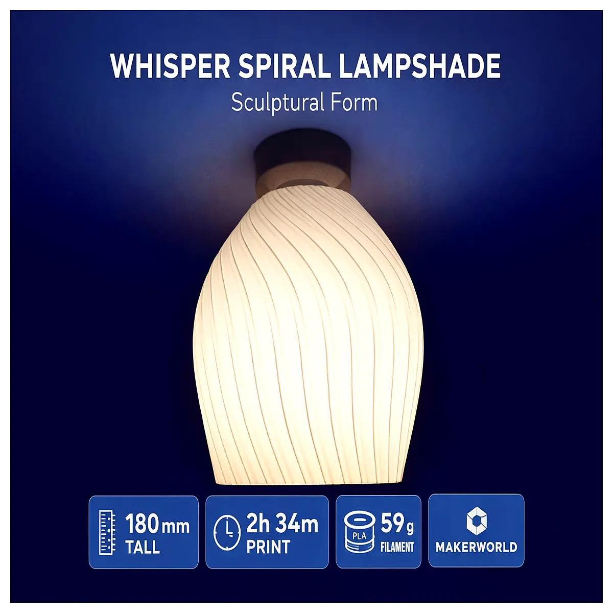 Low Whisper Spiral Shade Sculpture Lighting Fixture Accessories Modern Minimalist Decoration Spiral Shade Replacement Parts
