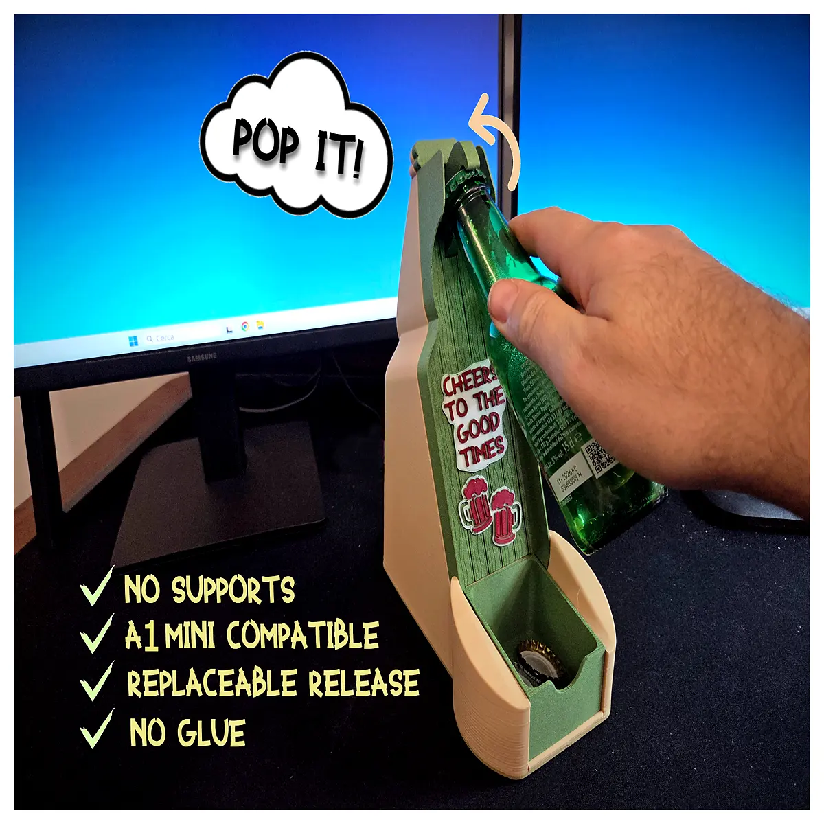 compact desktop bottle opener for home bar magnetic corkscrew tool duty beer opener for kitchen counter