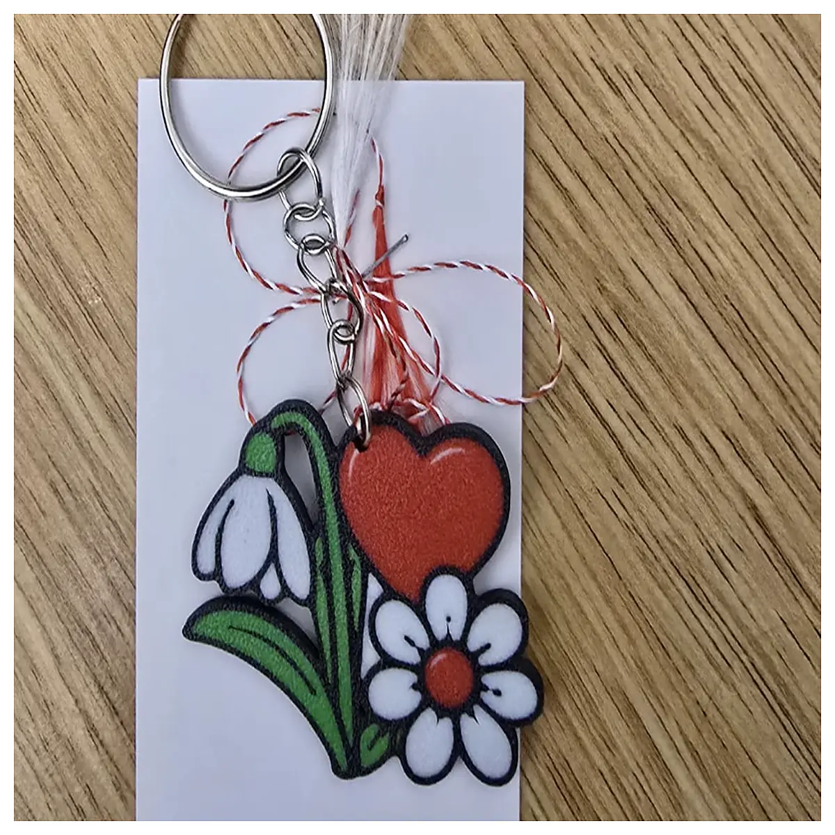 Snowdrop Matisse Keychain Winter Theme Memorial Christmas Gift Keyring Decoration Ice Festival Accessory