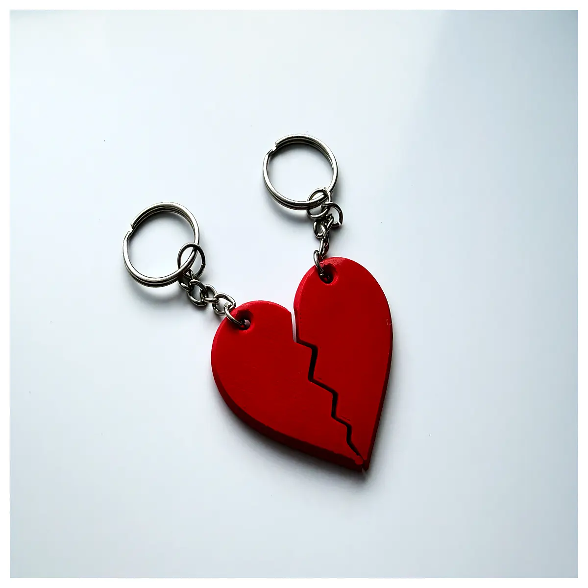 Broken Keychains Set of 2 Memorial Keepsake Emotional Gift Shattered Love Sentiment Jewelry Anniversary Present