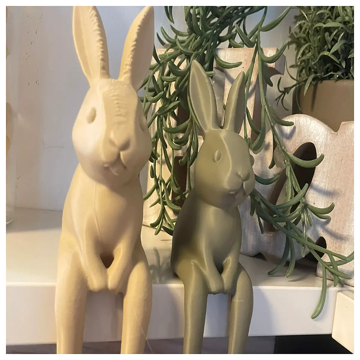 Sitting Rabbit Model Wobbling Legs Decoration Toy Figurine Still Pose Pet Ornament Creative Placement