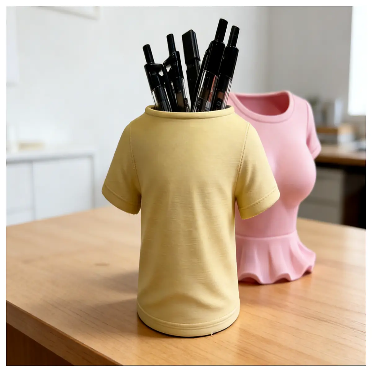 T Shirt Pencil Holder Organizer Simple Shirt Pocket Desk Storage Lazy Person Essential Creative Gift Office Study