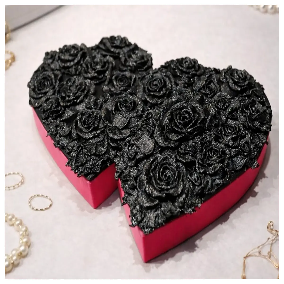 shaped rose gold jewelry box for women ring holder organizer with mirror romantic girlfriend wife birthday anniversary