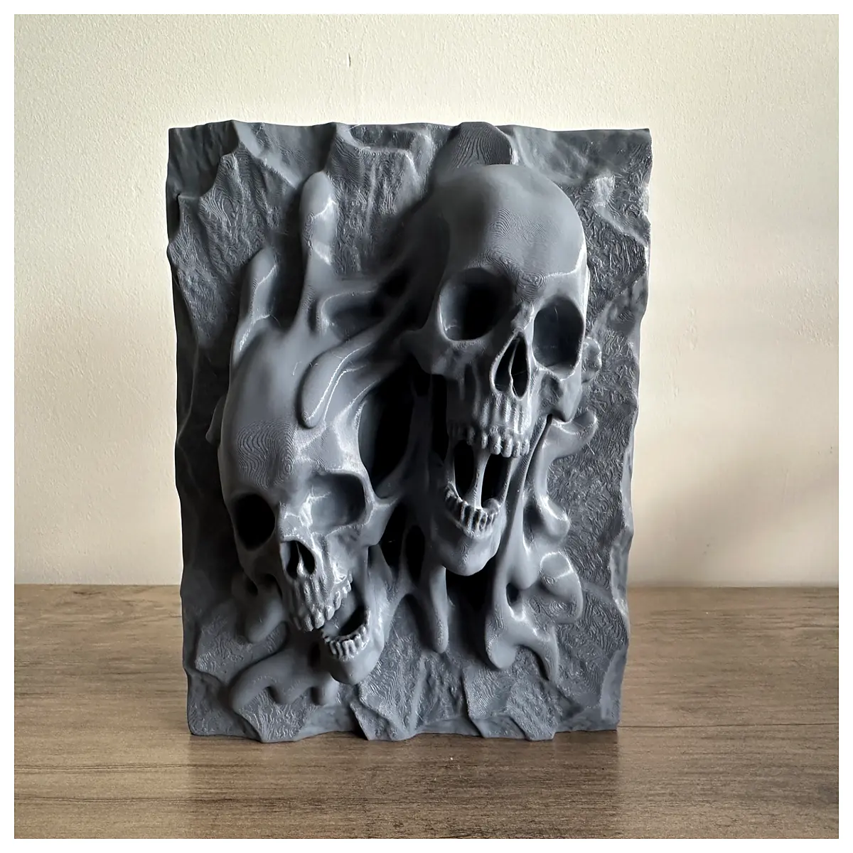 Dissolved Skull Relief Sculpture Art Decor Bone Statue Collection Grave Ornament Dissolved Skull Relief