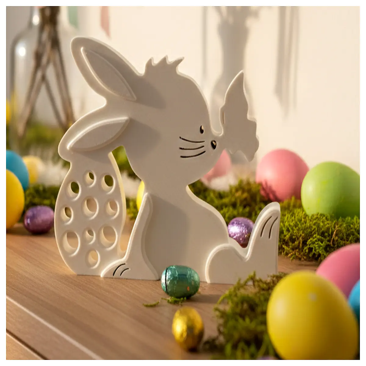 Cute Resurrection Bunny Figurine Decoration Easter Gift Easter Decor Adorable Cartoon Figurine