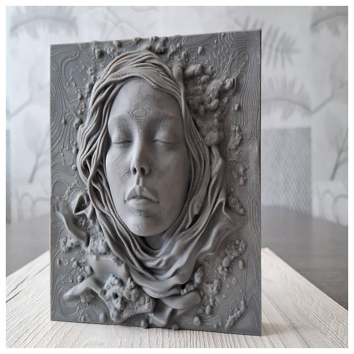 Kun Ling Xiang Xiang Floating Relief Zen Meditation Art Print Abstract Wall Decor Modern Home Painting Interior Art Piece