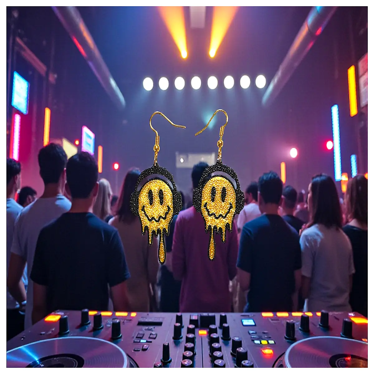 Melting Emo DJ Earrings Music Festival Earring Party Decoration Trendy Personal Style Electronic Music Lover Music Gift