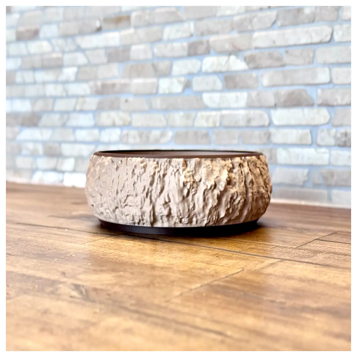 rustic bark storage bowl stackable decorative tray for coffee table organization kitchen counter decor
