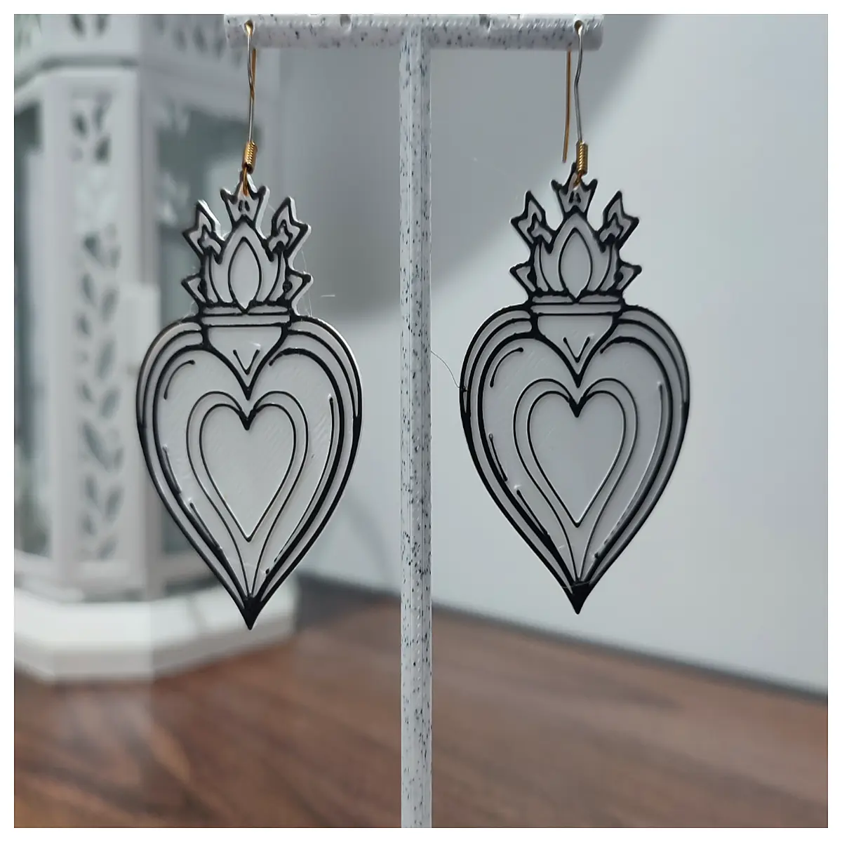 Sacred Flame Earrings Women s Religious Cross Earrings Christmas Gift Memorial Gift Jewelry Elegant Delicate