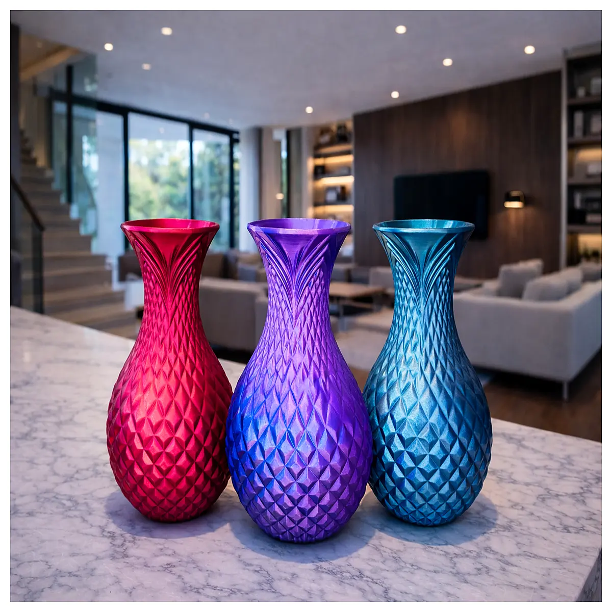 Elegant Pattern Vase Home Decor Vase Creative Gift Room Accent Modern Vase Geometric Vase