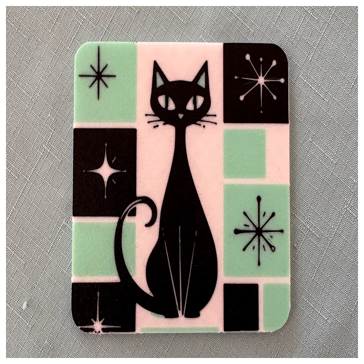 Vintage Medieval Cat Square Coasters Desk Protector Cat Design Creative Home Decor Tabletop Accessory