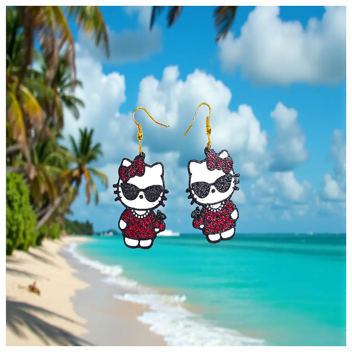 Cute Cat Earrings Cat Ear Jewelry Pet Earrings Kitten Accessories Kawaii Cat Ears Girls Earring Gift Present