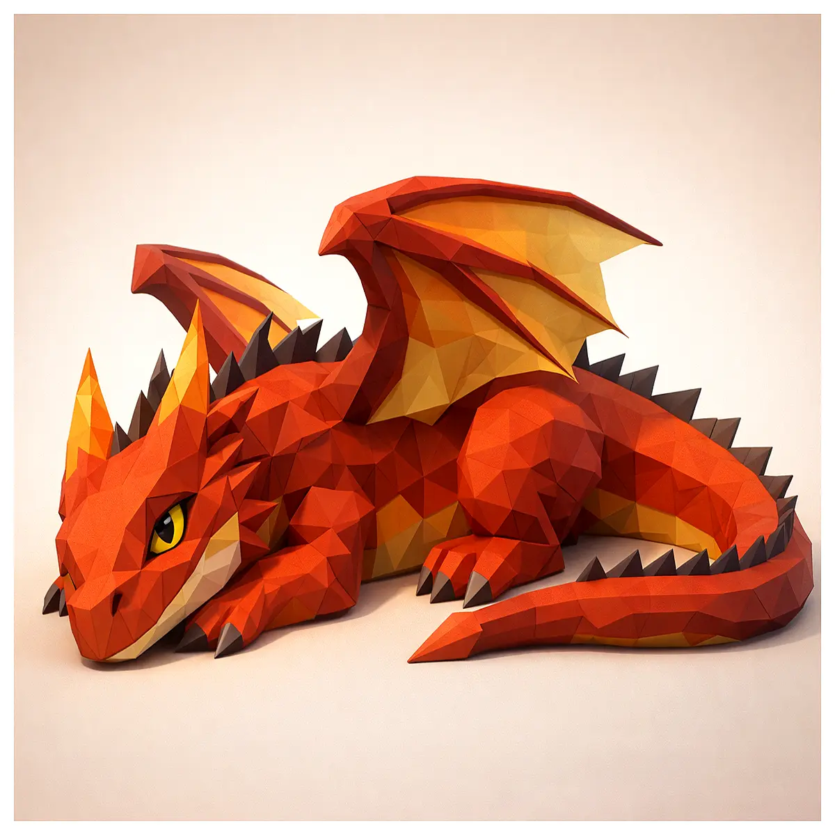 Low Poly 3D Dragon Model Dragon Toy Scene Decoration Game Prop 3D Printed Dragon Accessories