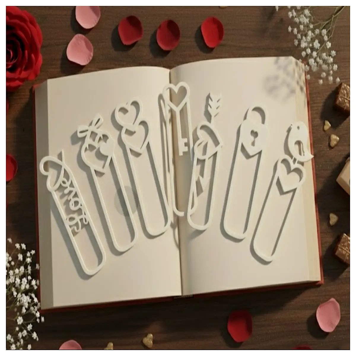 Minimalist Valentine s Day Bookmark Set Romantic Keepsake Proposal Gift Valentine s Day Decoration