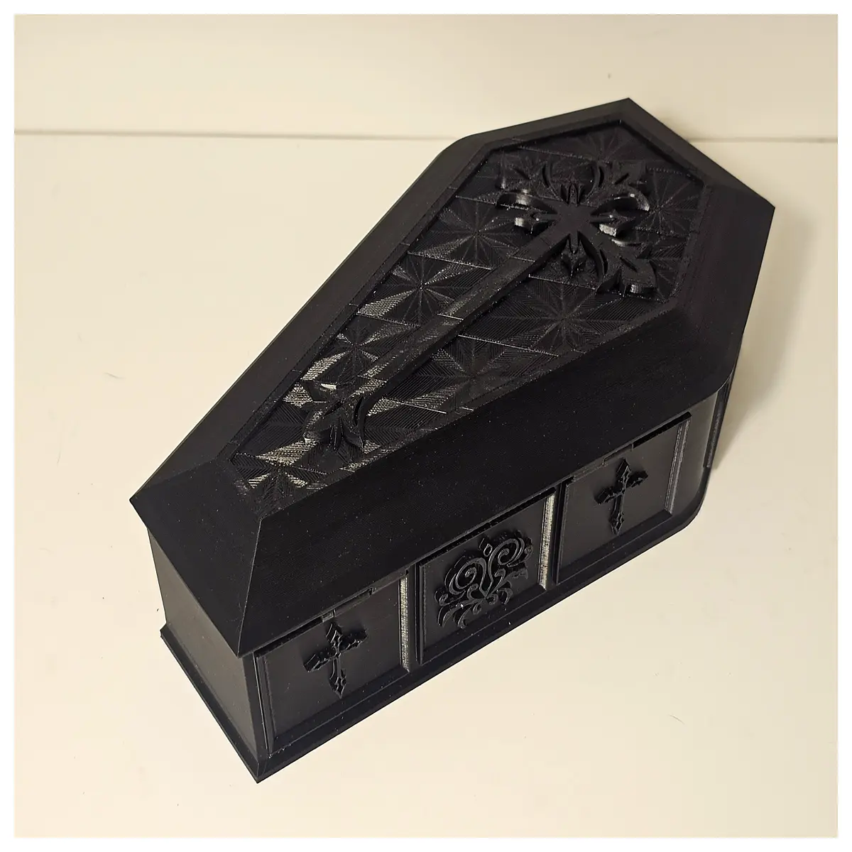 Gothic Coffin Black Funeral Decoration Bone Box Death Theme Memorial Skull Graveyard Burial Coffin Accessories Cemetery Supplies