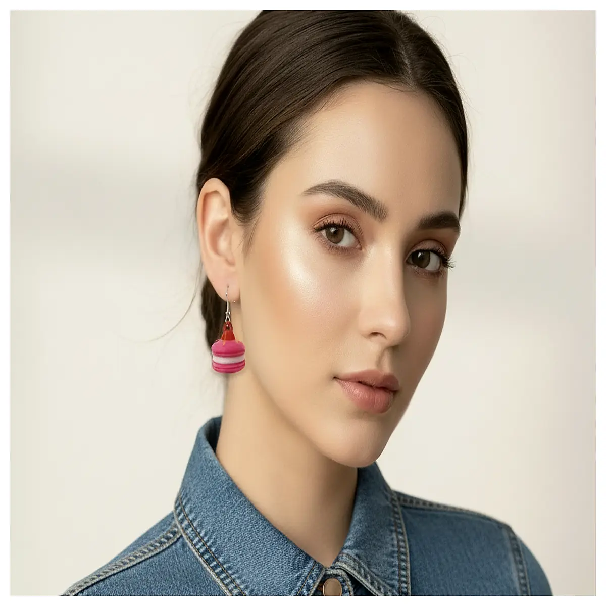 3D Printed Macaron Drop Earrings Cute Sweet Candy Earring Girls Accessories Delicate Elegant