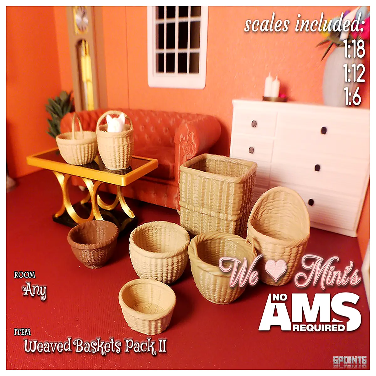 Dollhouse Woven Basket II Realistic Baby Cradle Toy Babies Kids Weaving Basket Infant Toy Accessories