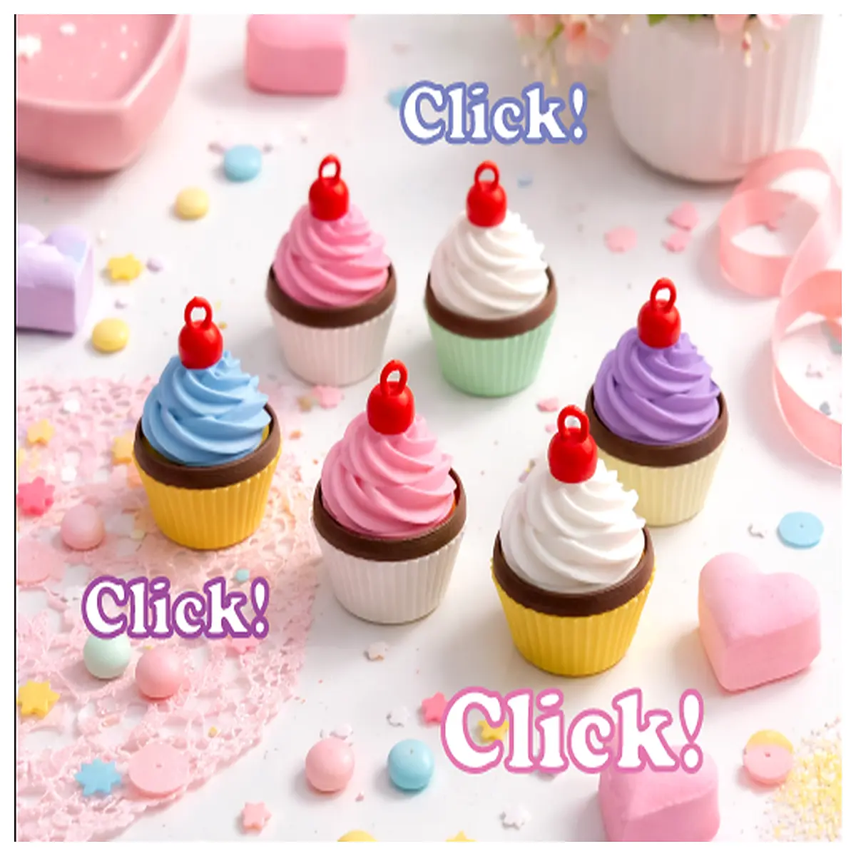 Cupcake Stress Toy Squeeze Keychain Stress Relief Fun Squishy Cute Gift Relaxing Anxiety Relief
