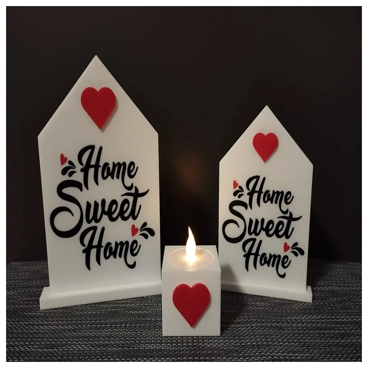 Sweet Home Decorative Figurine Candle Holder Creative Home Decor Festive Gift Table Decoration Indoor Ornament