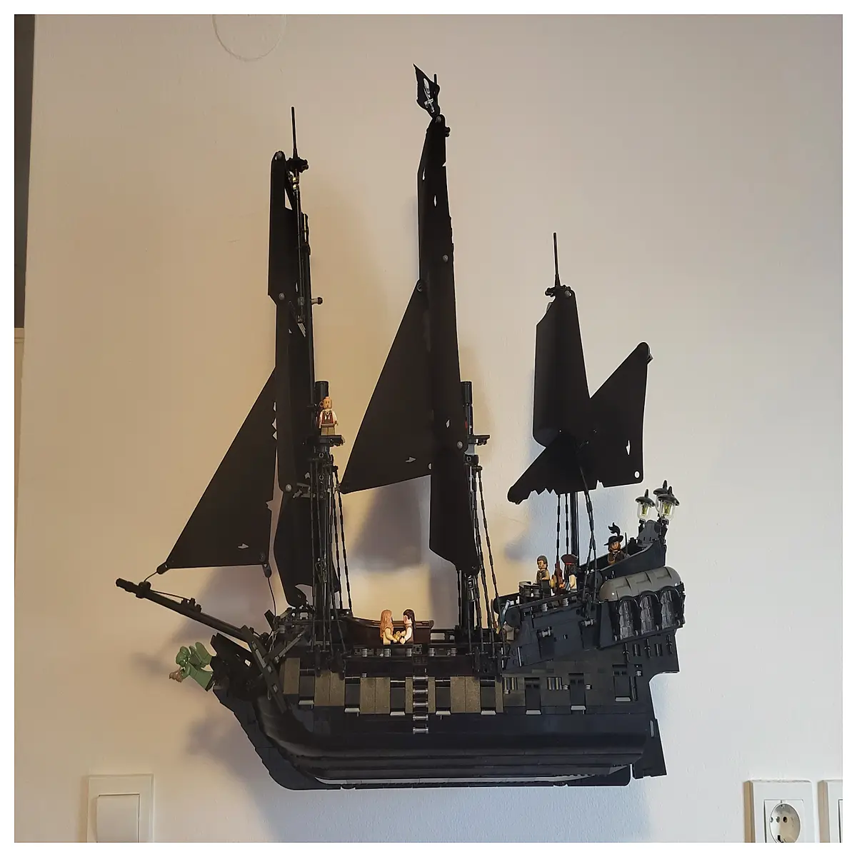 Building Block Black Invisible Wall Mount Decoration Toy Puzzles Home Wall Decor Black Wall Ornament Accessories