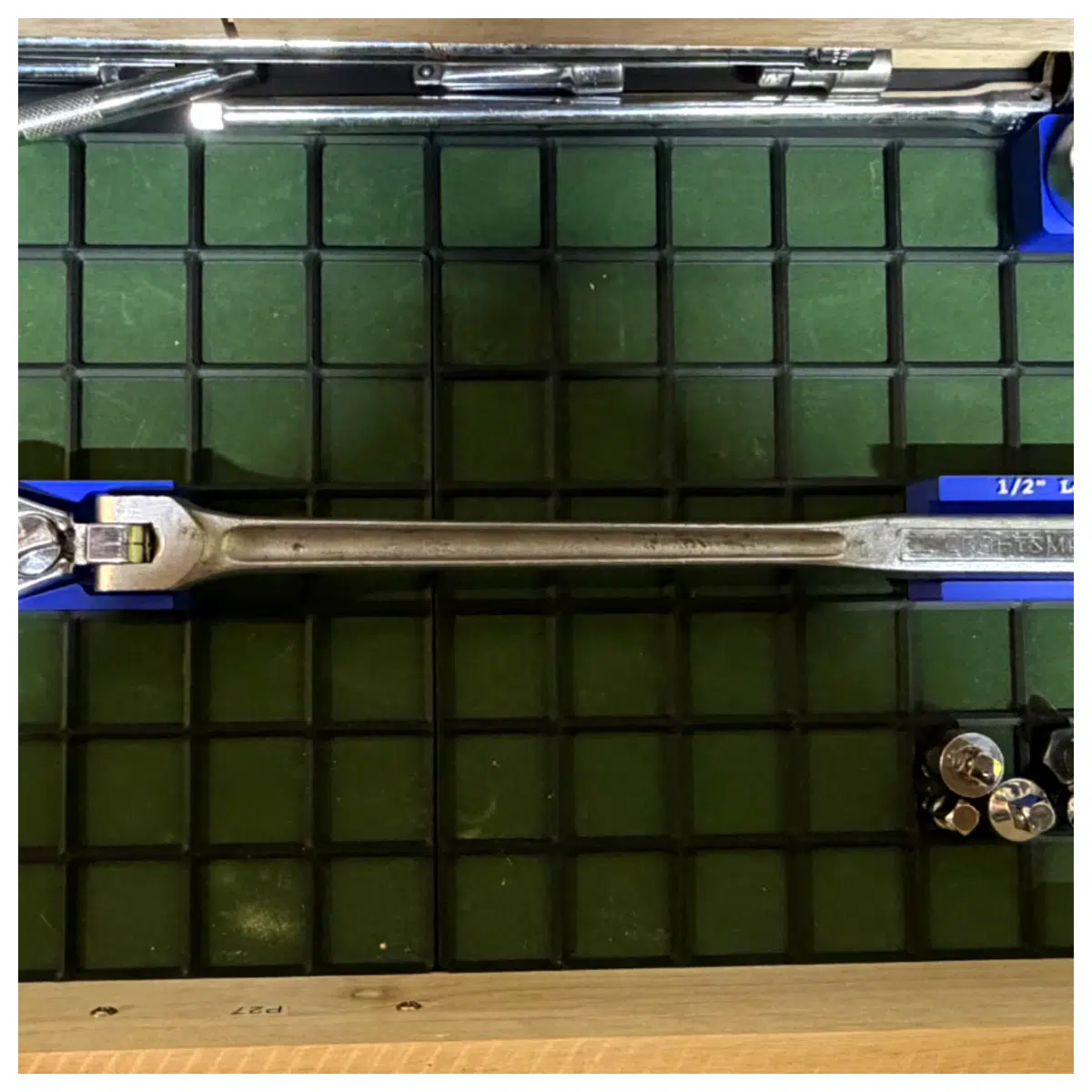 12mm ratcheting wrench flexible shaft craftsman gridfinity organizer magnetic storage box for garage tools