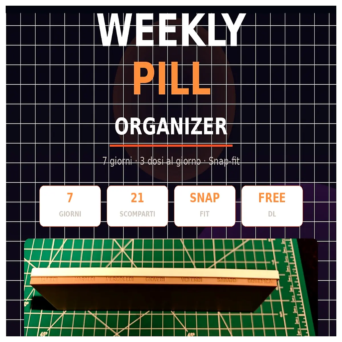 Weekly Pill Organizer 7 Day 3 Compartment Clip On System Medication Box Daily Dosage Aid