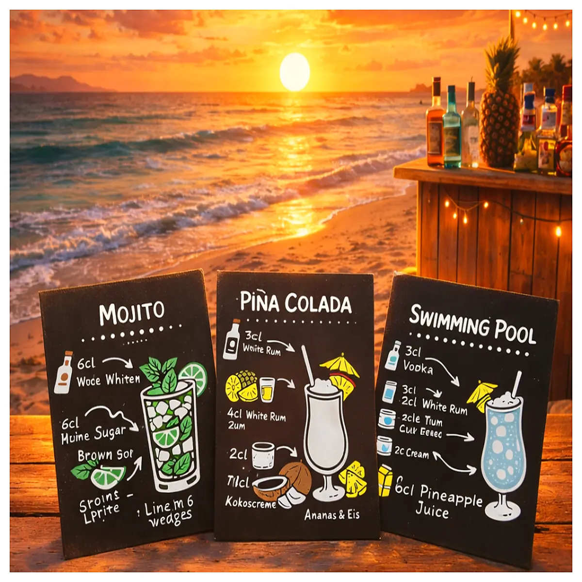 Cocktail Recipe Cards Bar Tools Drink Making Recipe Cards Portable Cocktail Accessories Drink Components