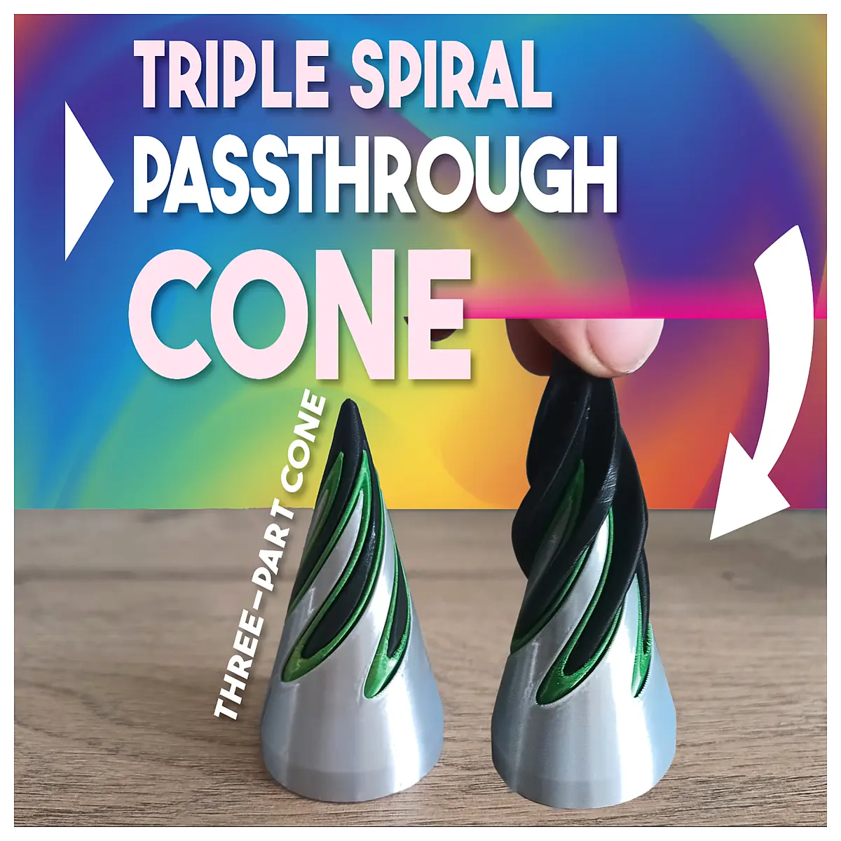 Triple Helix Penetrating Cone Unwinding Toy Stress Relief Fidget Toy Relaxation Tool Fun