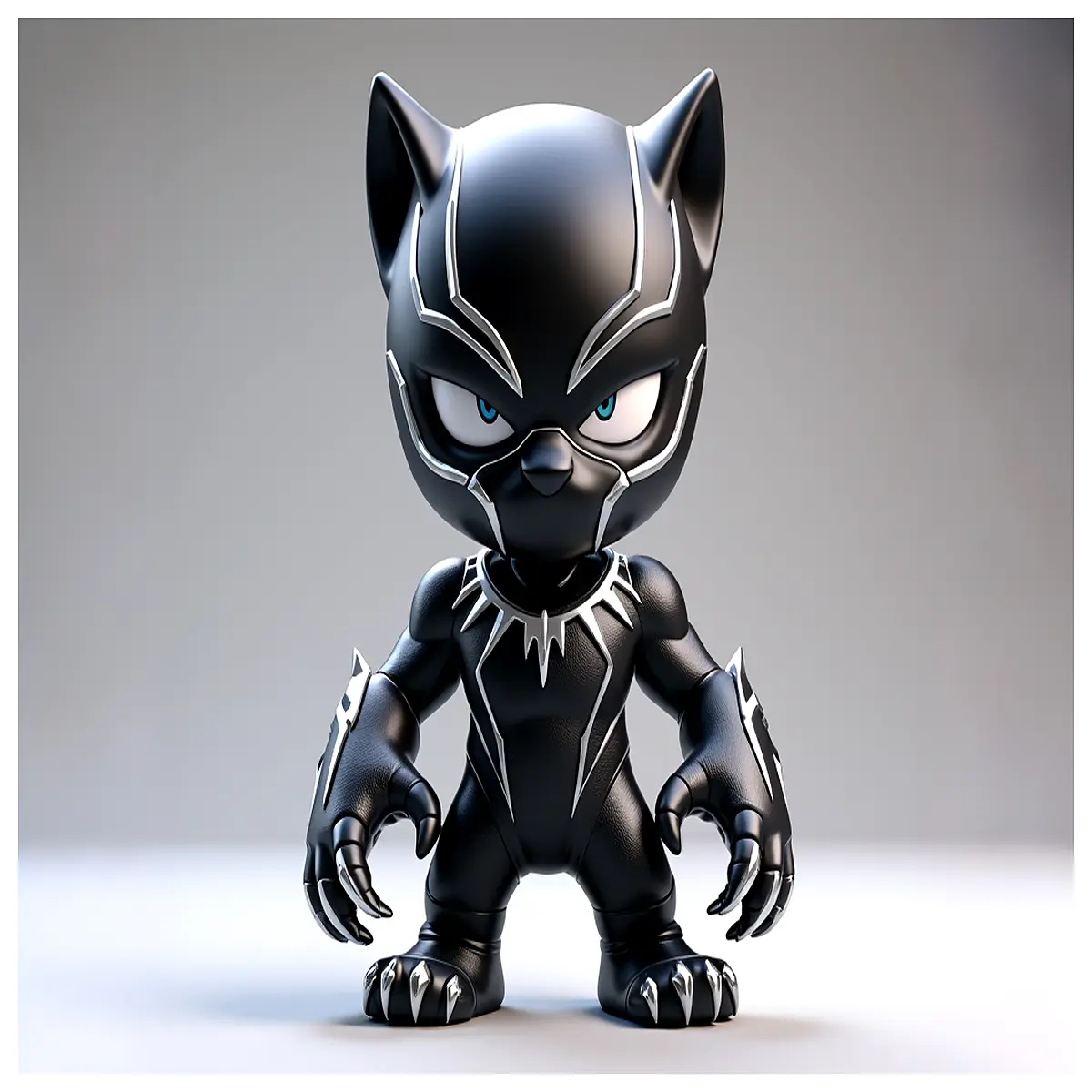 Q Style Black Figurine Decorative Statue Collectible Black Model Q Version Toy Display Figurine