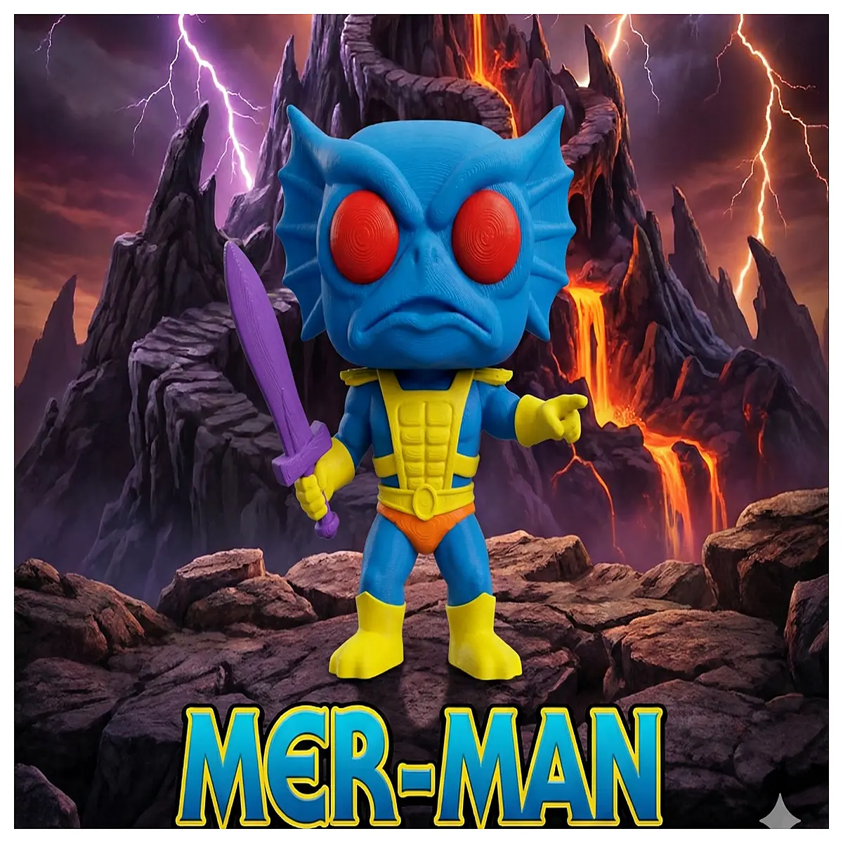 Mer Man Toy Underwater Hero Ocean Adventure Collectible Water Figure Classic Masters of the Universe