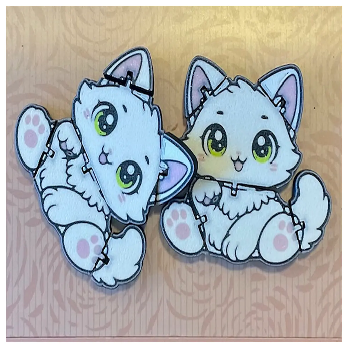 cute cat plush toy with movable joints articulated stuffed animal for kids soft huggable pet figure