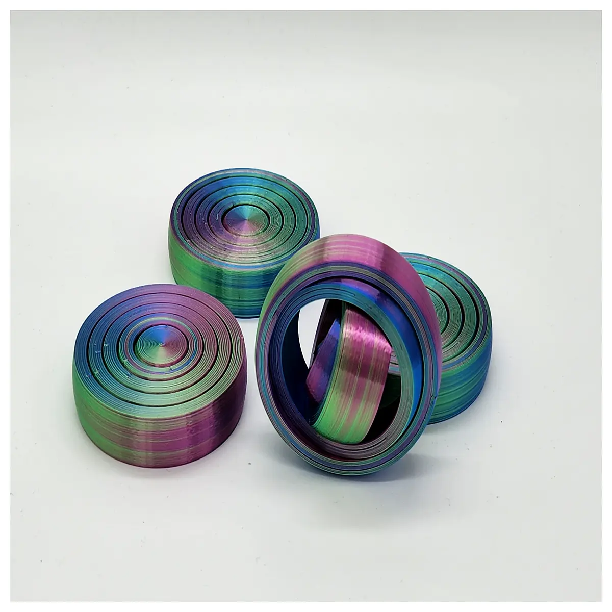 Spinning Release Ring Toy 2800129 Stress Relief Tool Fidget Toy for Kids Adults Enhancement Calming Aid