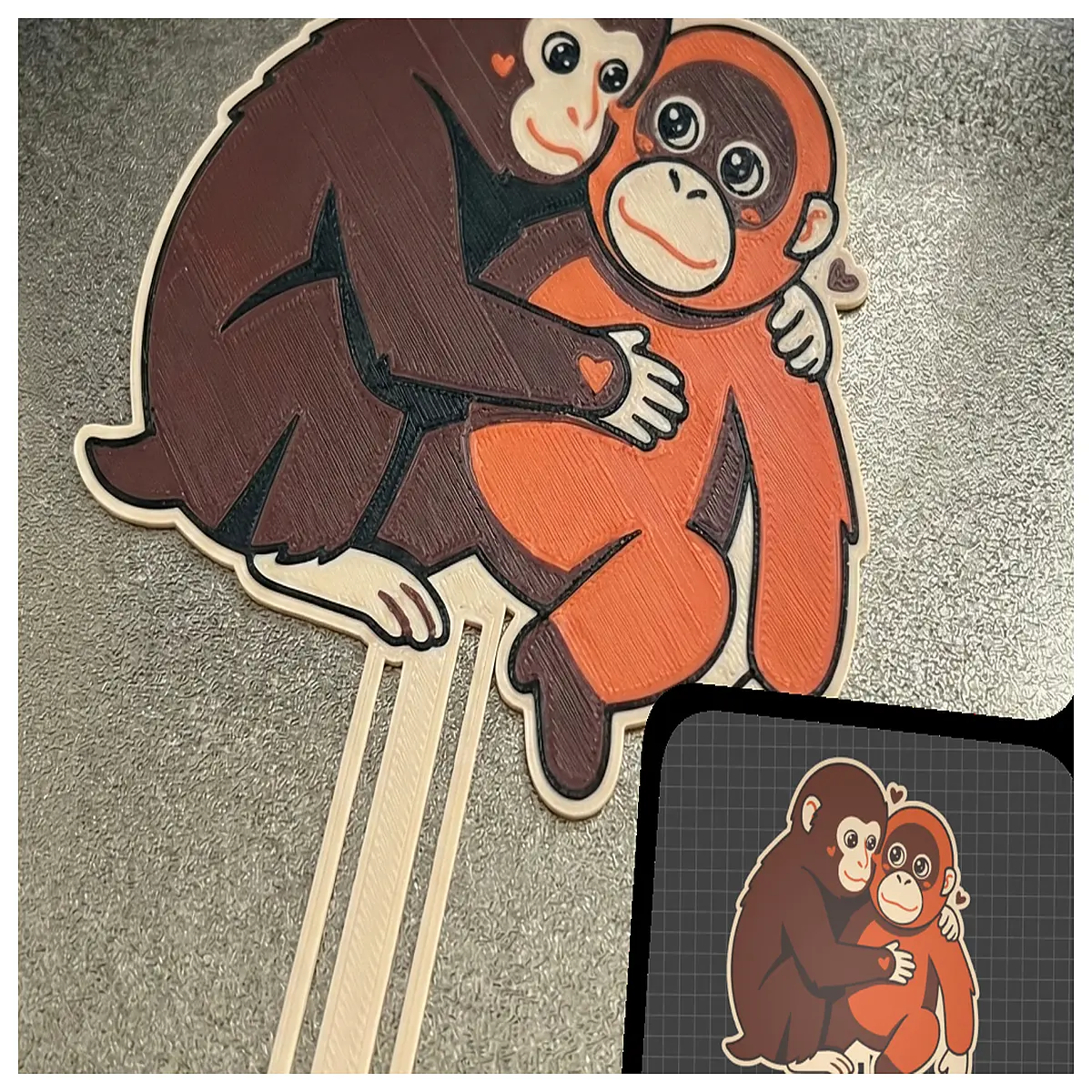 Punch Kun Plush Monkey Stuffed Animal Mom Baby Toy Realistic Cute Companion