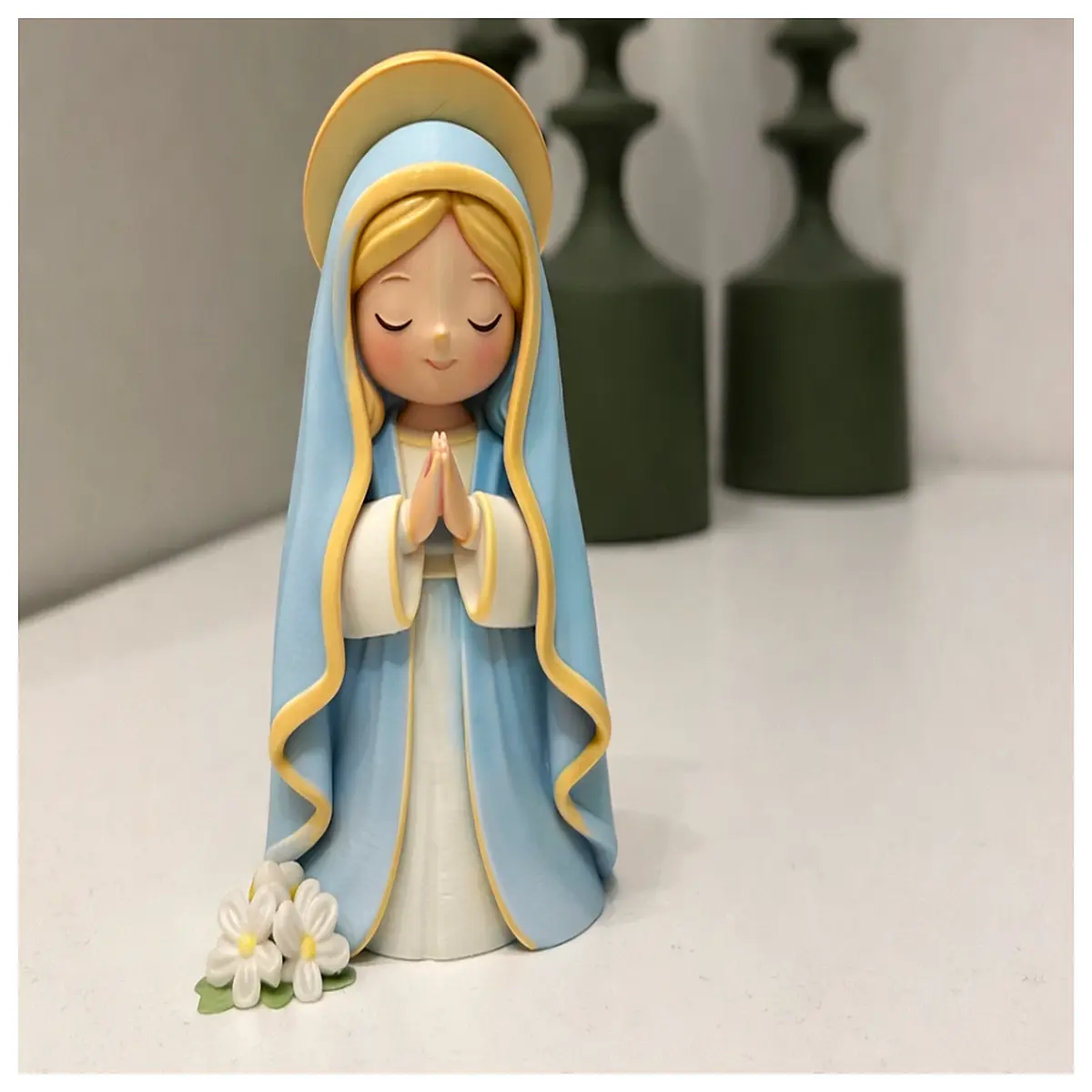 3D Mary Statue Model Prayer Statue Religious Art 3D Print Scene Decoration Jesus Statue