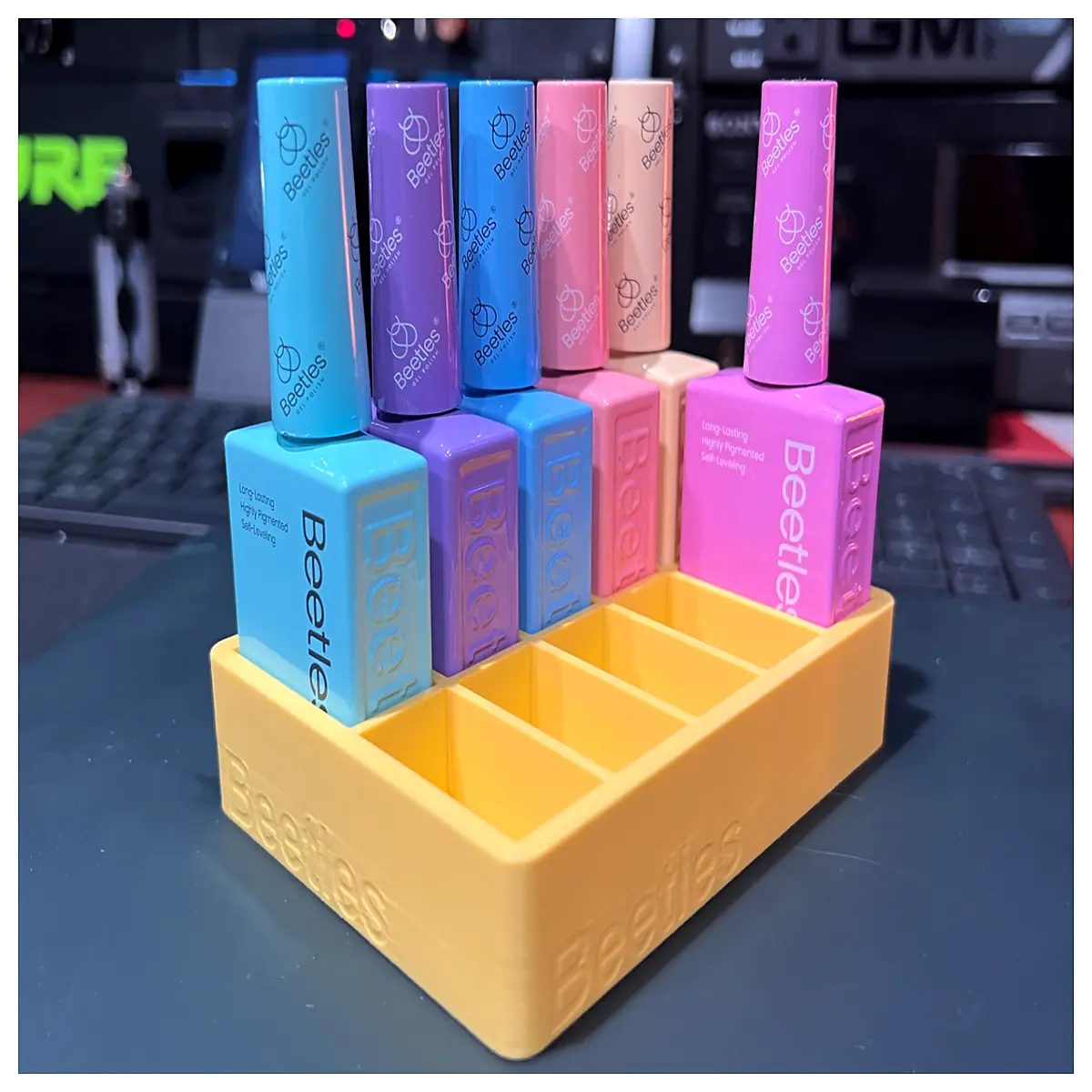 Nail Polish Organizer Wall Mounted Holder Multi Compartment Display Rack for Nail Art Supplies Acrylic Nail Accessories Desktop Storage