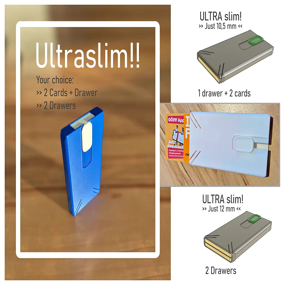 Slim Wallet 2 Styles Phone Card Holder Multi Function Thin Wallet Simple Fashion Unisex