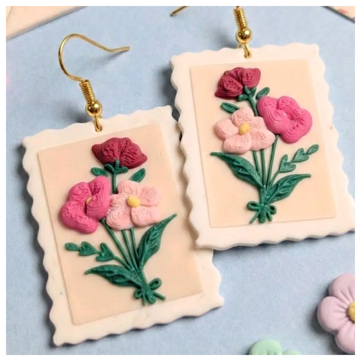 floral stud earrings for women vintage botanical flower jewelry gold silver dainty nature inspired gift