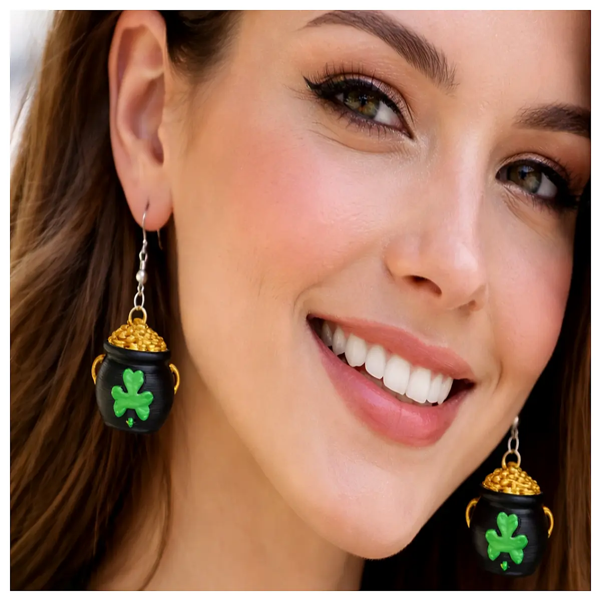 St Patrick s Day Gold Bucket Earrings Keychain Festival Decoration Irish Culture Keepsake Lucky Charm Accessory