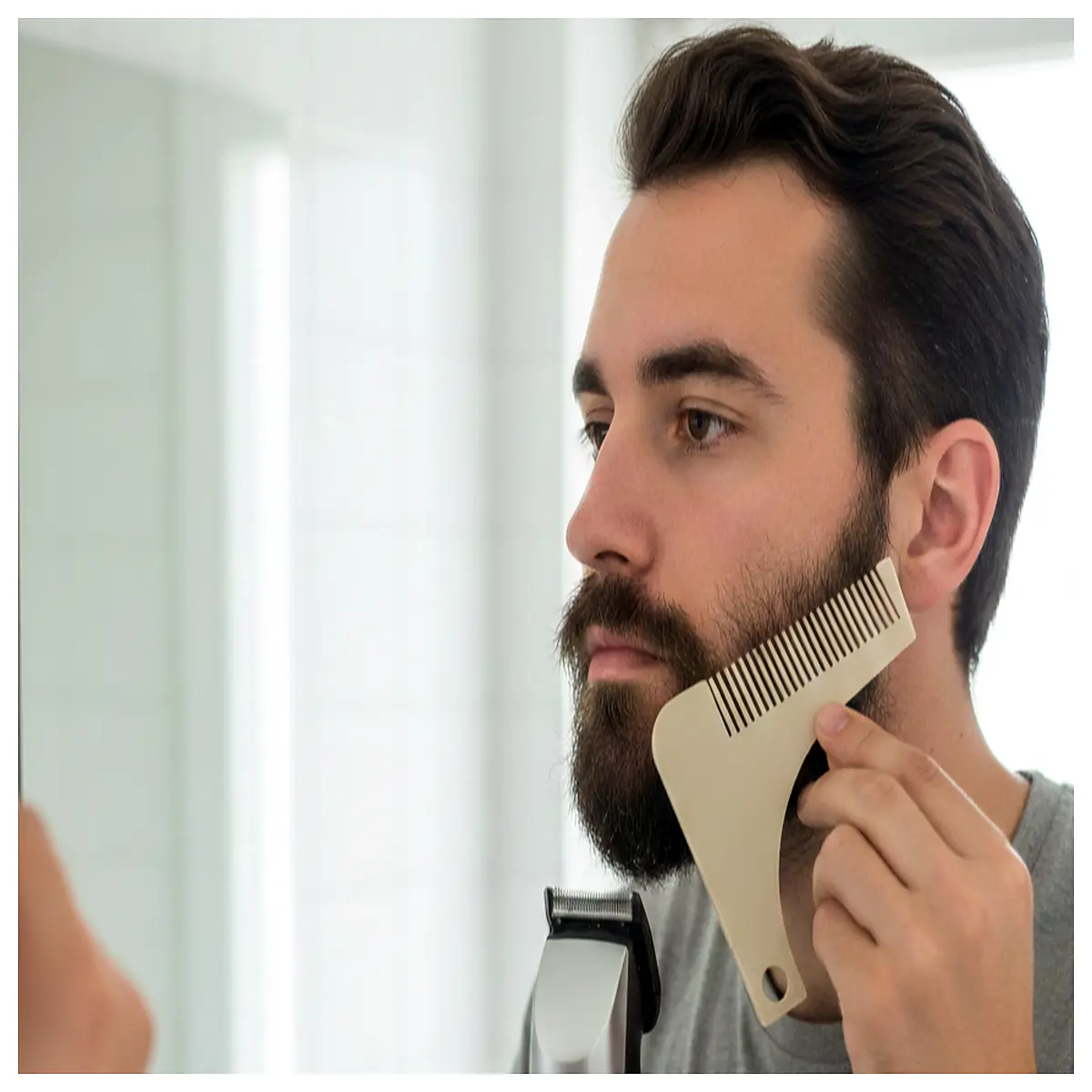 Men s Beard Comb Minimalist Styling Tool Beard Trimmer Aftercare Grooming Brush