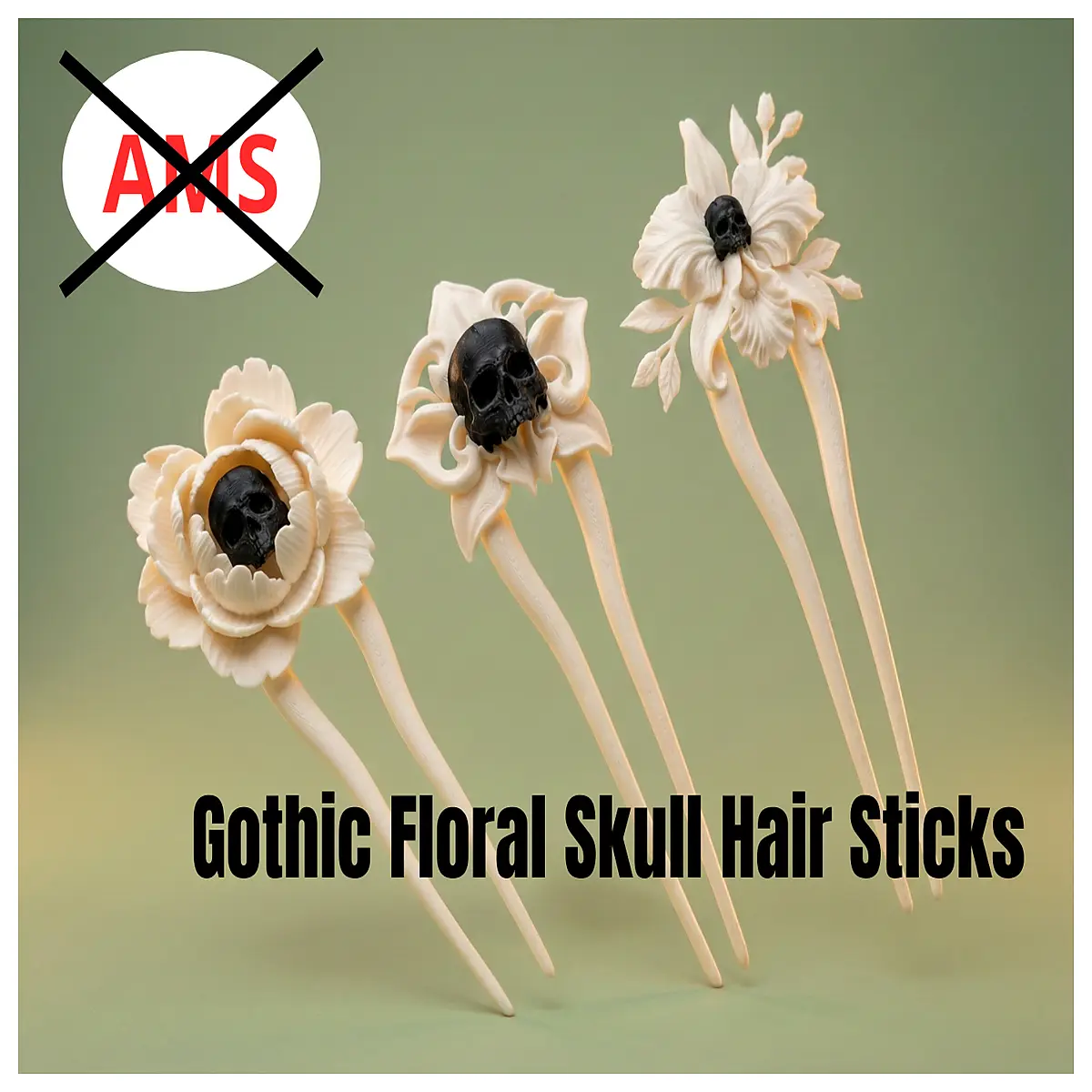 Gothic Floral Skull Hairpin Women s Accessory Black Decoration Hair Clip Elegant Vintage Hair Comb Gothic Style Jewelry