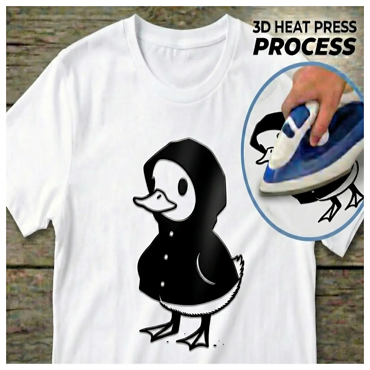 Printed T Shirt Duck Pattern Jacket Graphic Tee Casual Wear Duck Print Shirt Men s Fashion