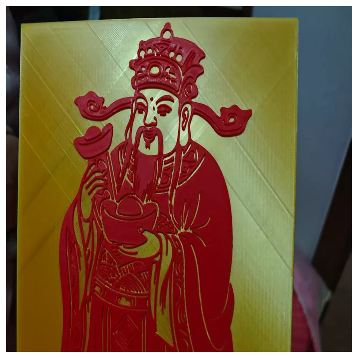 lucky god of wealth statue feng shui money attracting home office decor gold ingot blessing