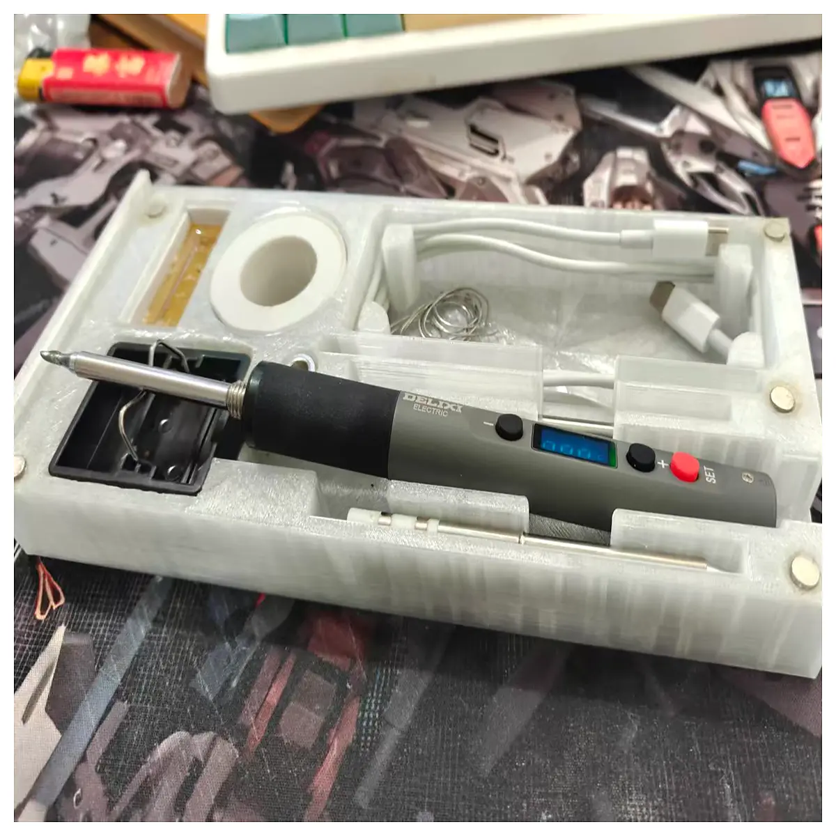 Delixi Soldering Storage Box Soldering Accessories Organizer Repair Tool Case Soldering Holder Electronic Component Storage
