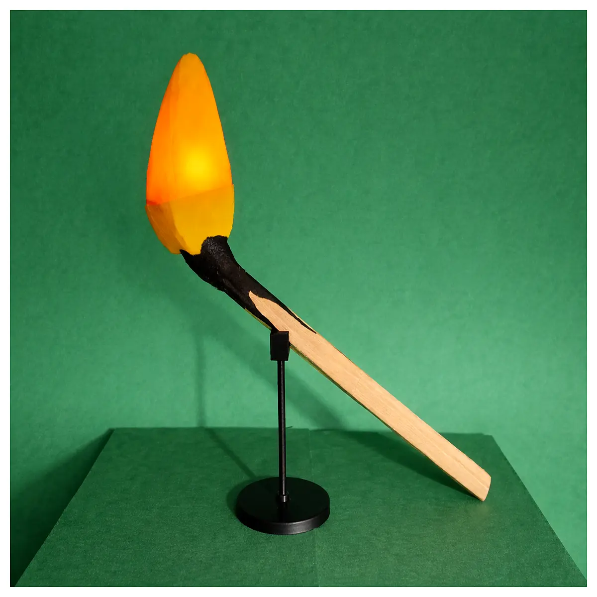 Matchstick Torch Display Stand Memorial Gift Decoration Tabletop Fixture Firefighting Theme Match Display