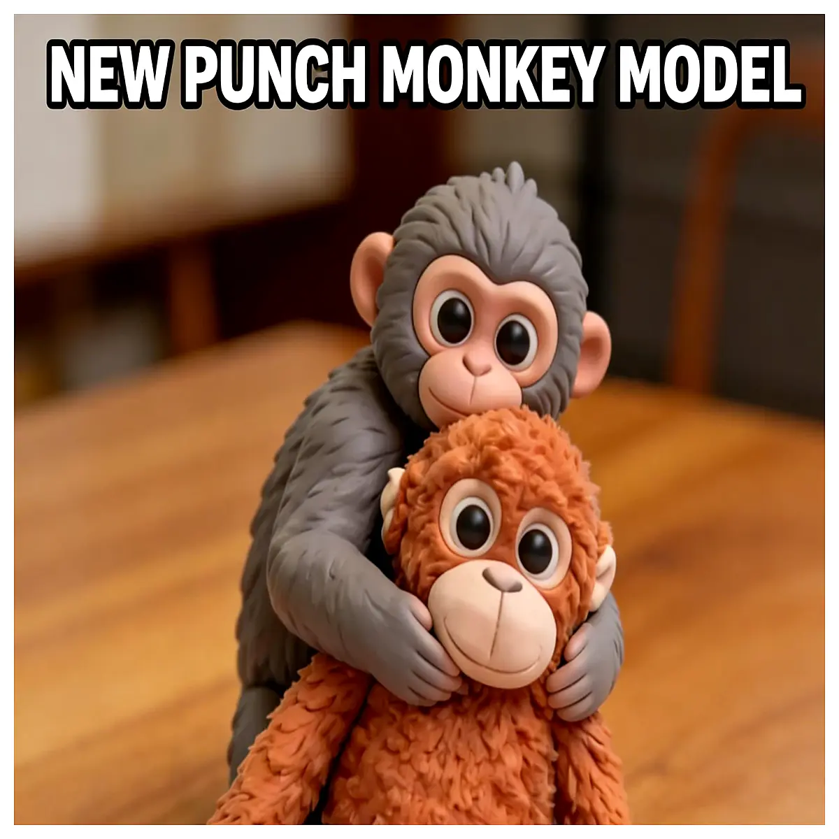 cute japanese style monkey punching statue funny meme decor desk
