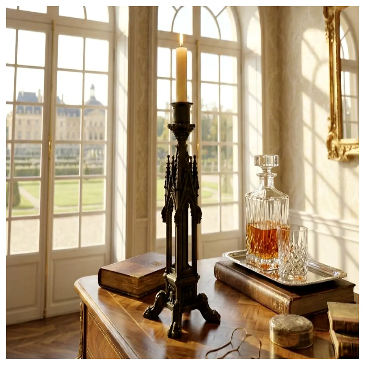 Gothic Spire Candelabra Baroque Style Bone Spike Tower Candle Holder Decor Religious Art Piece Art Ornament Bone Horn European Classic