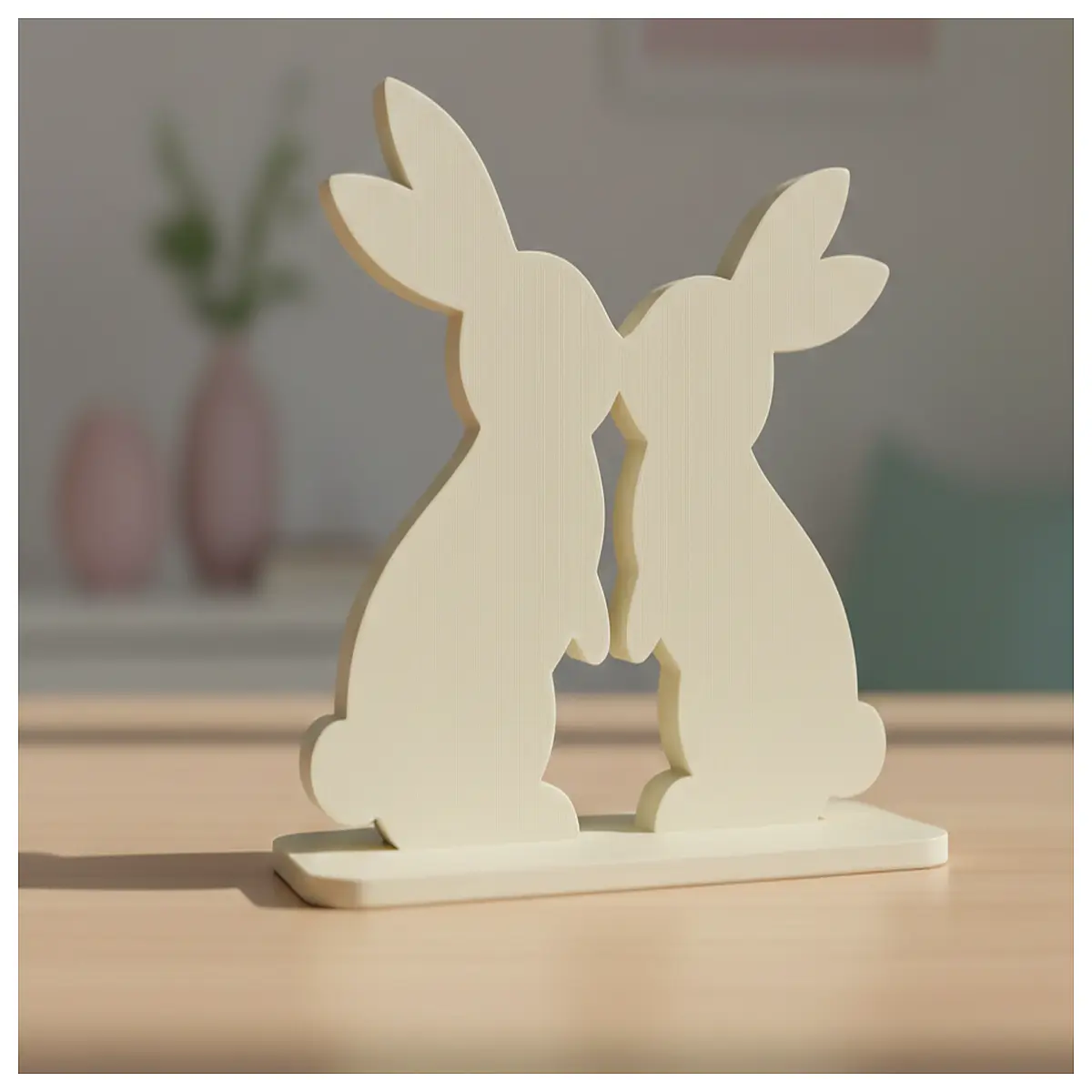 Easter Bunny Decoration Kissing Bunny Figurine Easter Gift Decor Festive Ornament